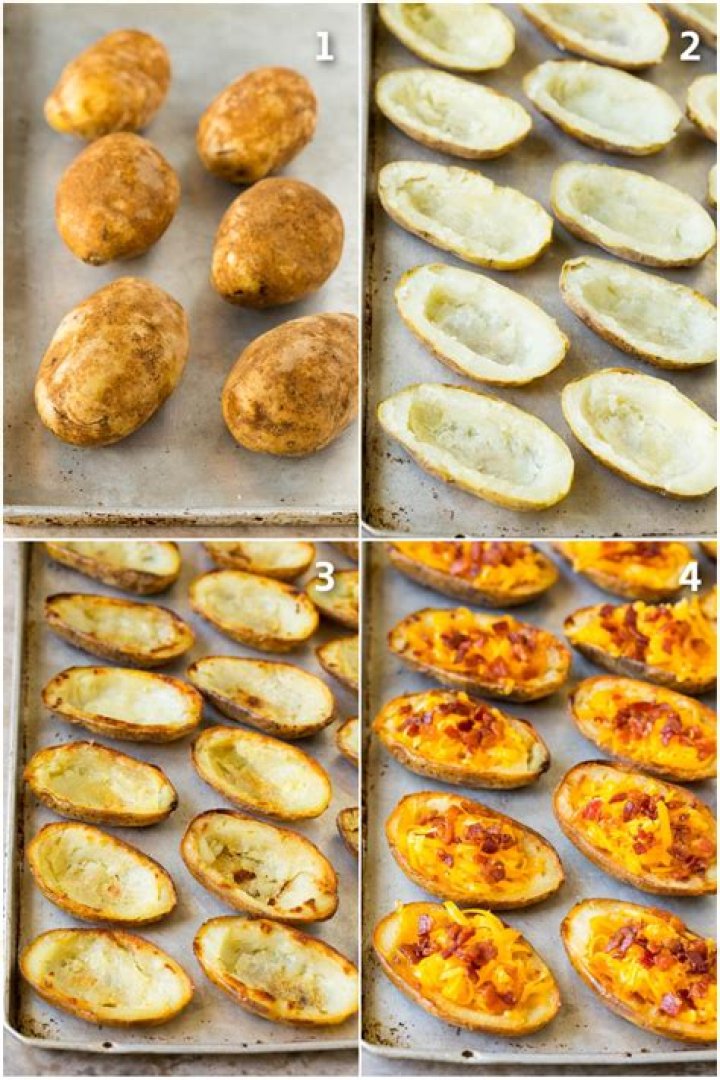 How do you make potato skins crisp in the microwave?