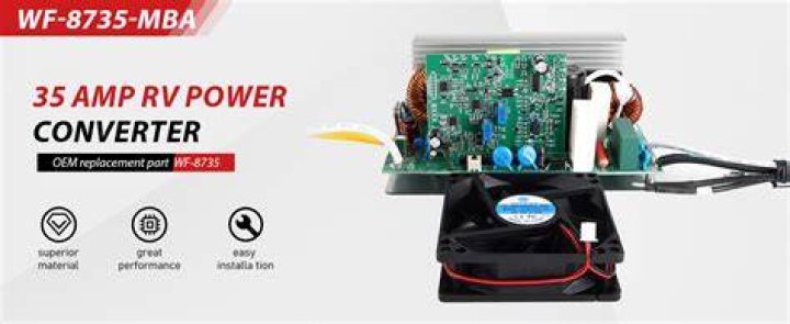 What kind of DC output does a wf-8735 converter have?