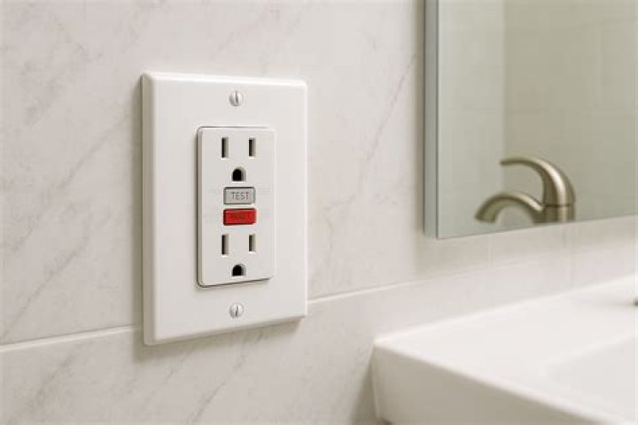 Where is the GFCI outlet in a bathroom?